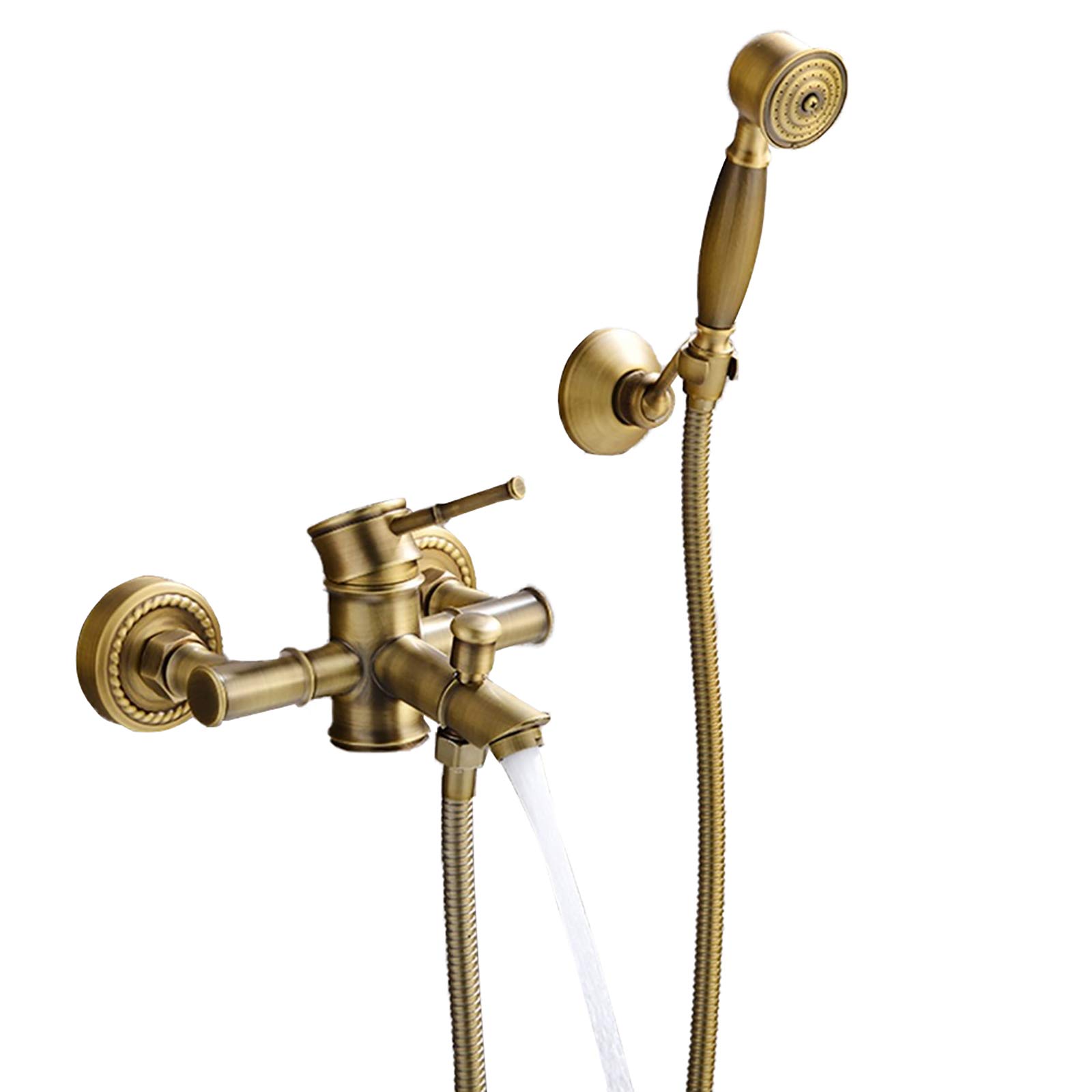 Robinet de baignoire ancien en laiton véritable pour salle de bain rétro