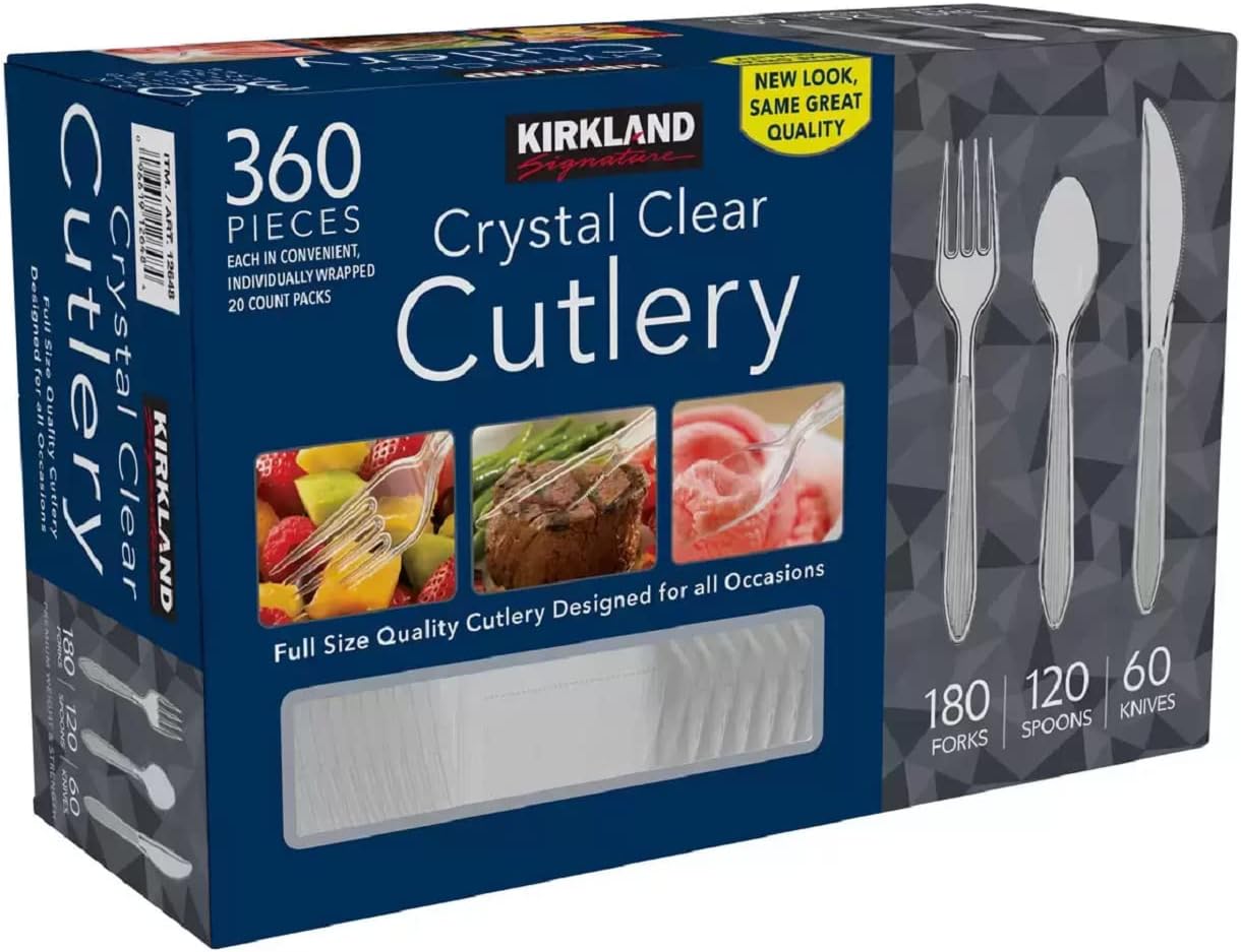 Kirkland Signature Crystal Clear Cutlery, 360 Count (Pack