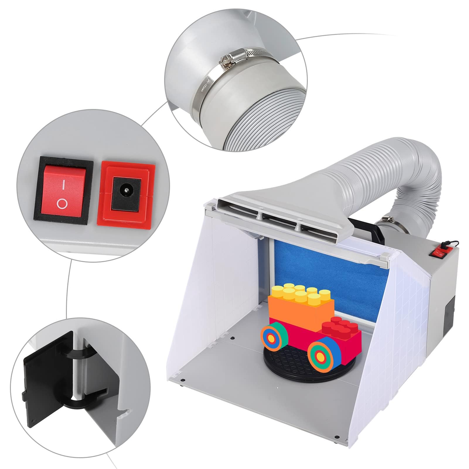 Airbrush Absauganlage 4m³/min, Tragbare Spritzkabine mit Filter für Modellbau und Lackierarbeiten
