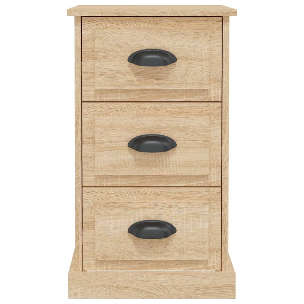 Nachttisch Sonoma-Eiche 39x39x67 cm, Holzwerkstoff Schlafzimmer Möbel, Beistelltisch mit 3 Schubladen, feuchtigkeitsbeständig für Bücher, Gläser, Notizblöcke