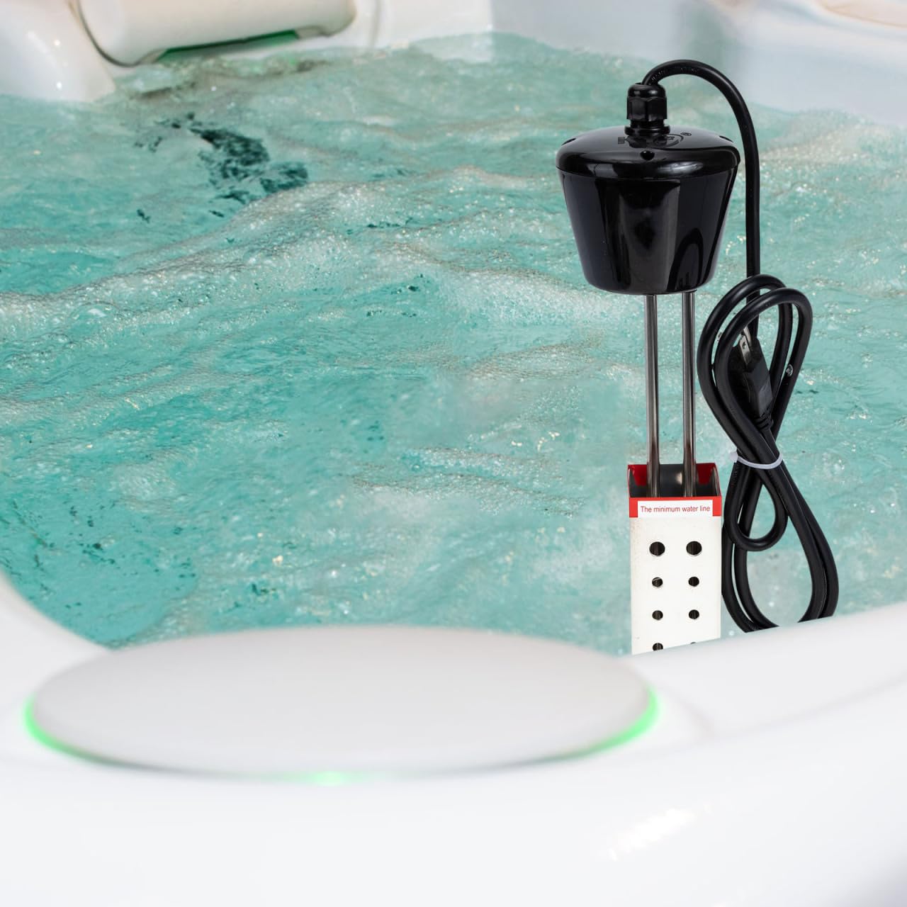 Calentador de piscina portátil de calor rápido, calentador de agua de inmersión de tubo inoxidable para uso en exteriores