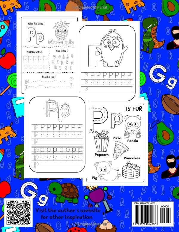 ABC Letter Tracing Worksheets For Boys: Alphabet Handwriting Practice Workbook Ages 5-7 | Preschool Ages 3-5 | Kindergarden | Writing Imprint | Find The Letters Activity Center and Color The Book - Image 2