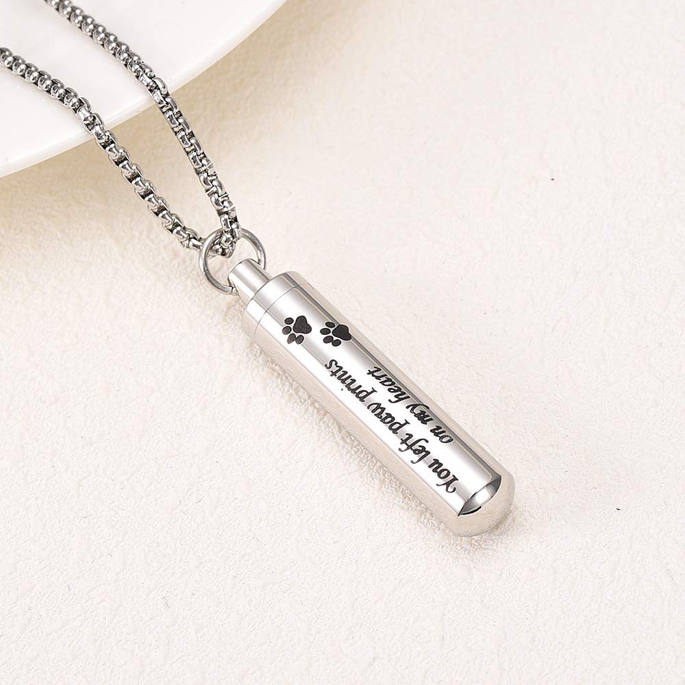 Collier Urne Funéraire En Forme De Patte D'animal - Acier Inoxydable, Pour Garder Un Souvenir De Chien Ou Chat
