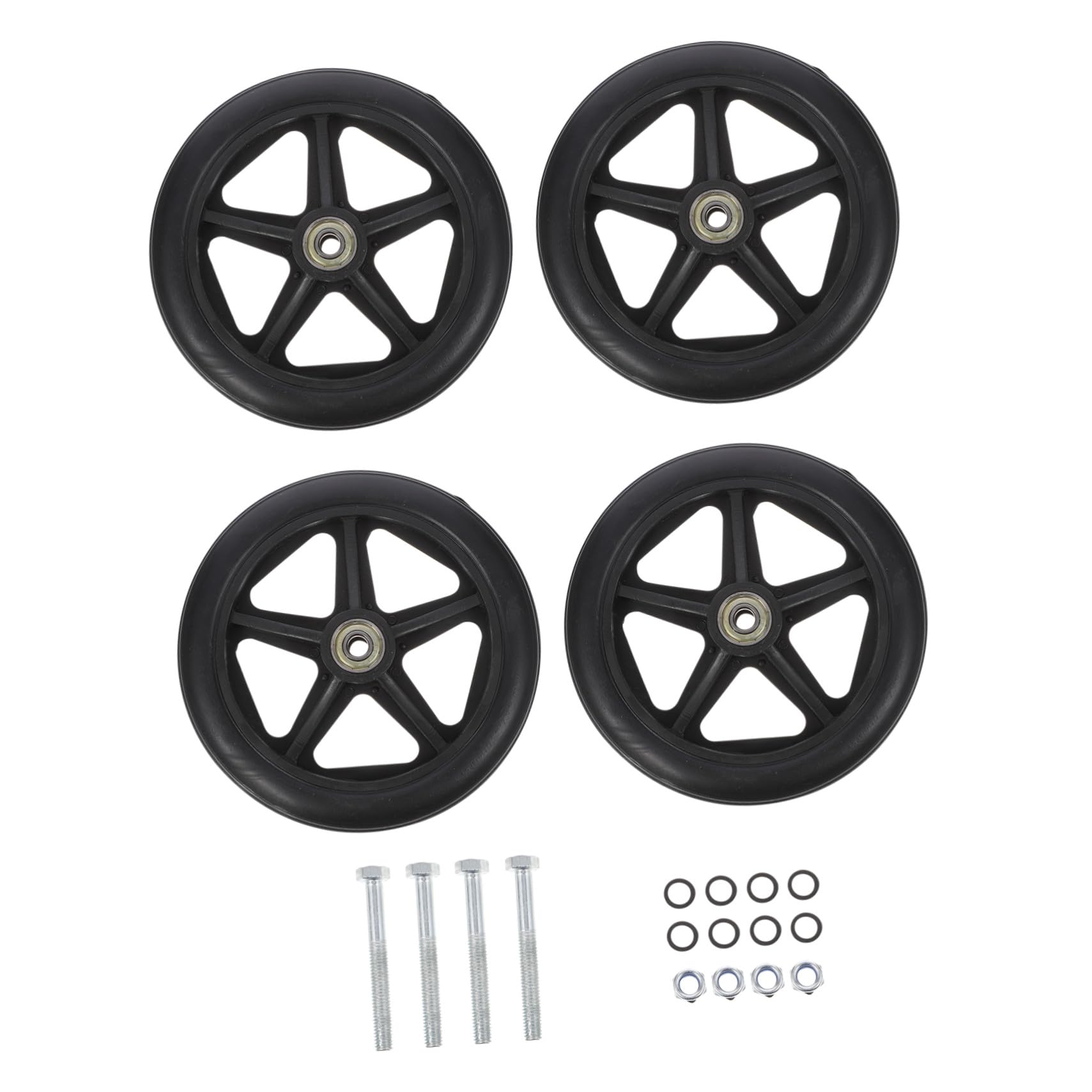 Hohopeti Ruedas Delanteras Lisas Silla de Ruedas para Abs y Acero Resistentes y Duraderas de Repuesto para Uso Interior y Exterior