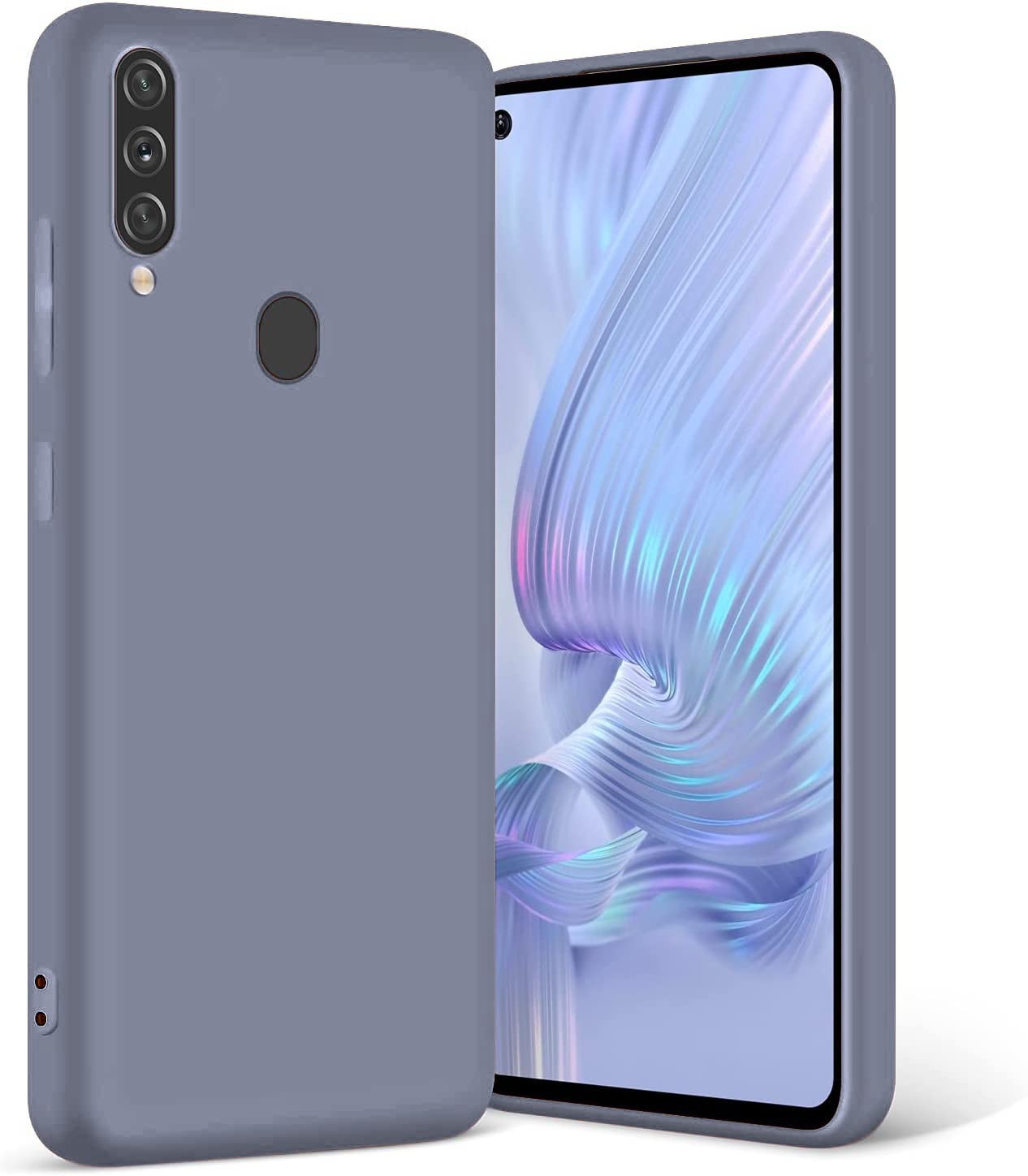 LOXXO® Liquid Silicone Case with Microfiber Coushioning Compatible for Samsung Galaxy M40 / A60 Cover (Lavender Grey)