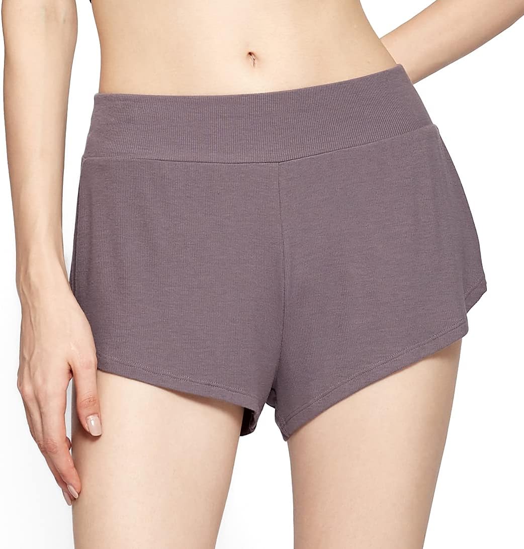 LazyCozy Bamboo Viscose Micro Shorts for Women Soft Y2K Mini Pajama Shorts, Knit Lightweight Sleep Bottoms Lounge Short Pants - Image 4