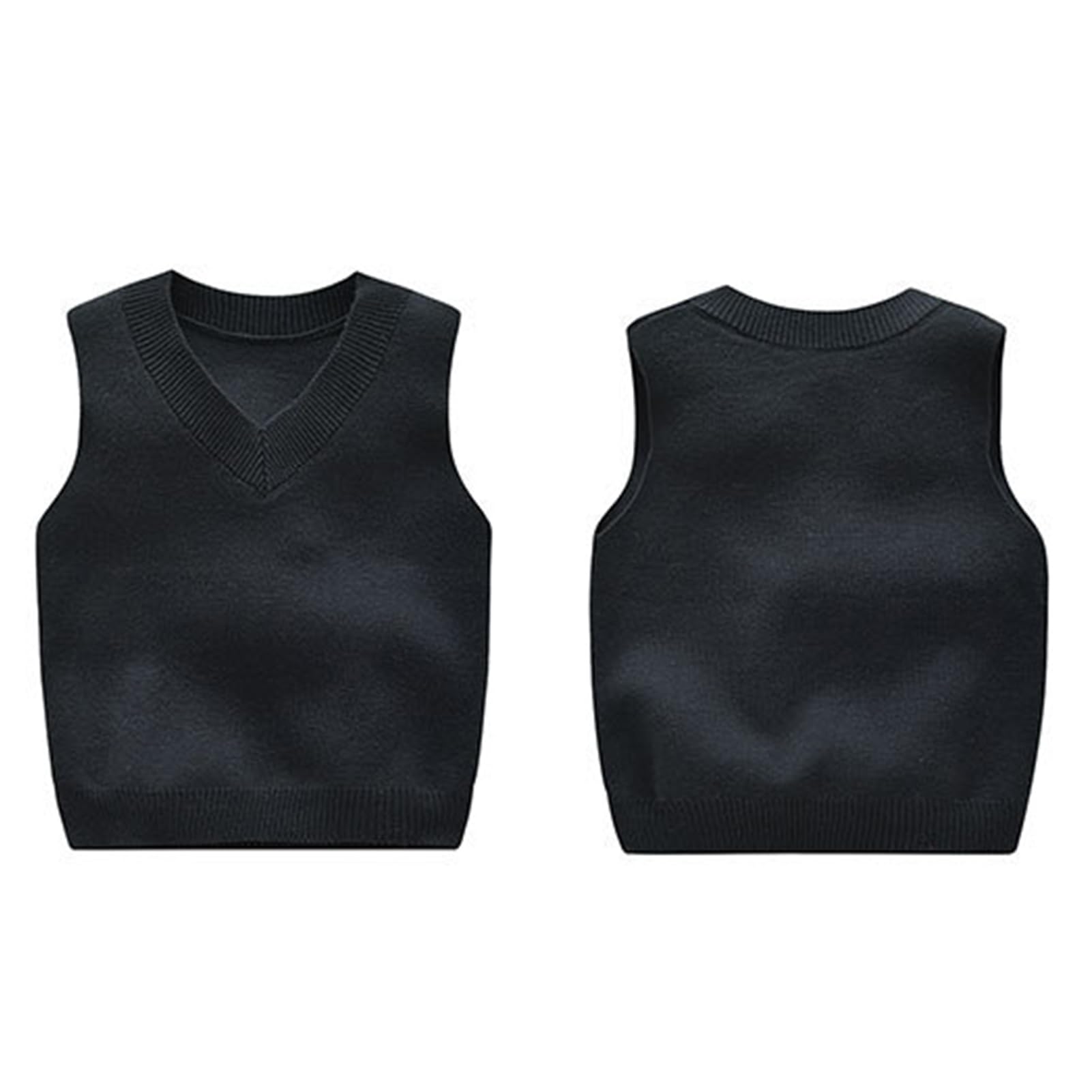 3 Piezas Niños Chaleco de Punto Cuello V Suéter Sin Mangas Jerséis Pullover Sweater