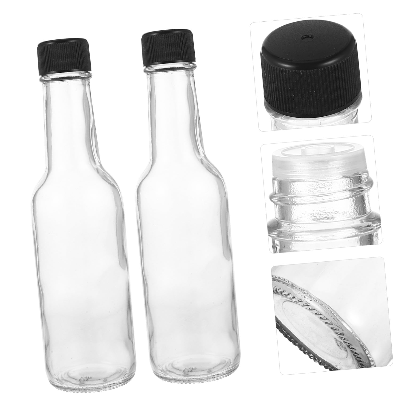 UKCOCO Botellas para Salsa de 150ml, Vidrio Tapa Segura, 6 Piezas