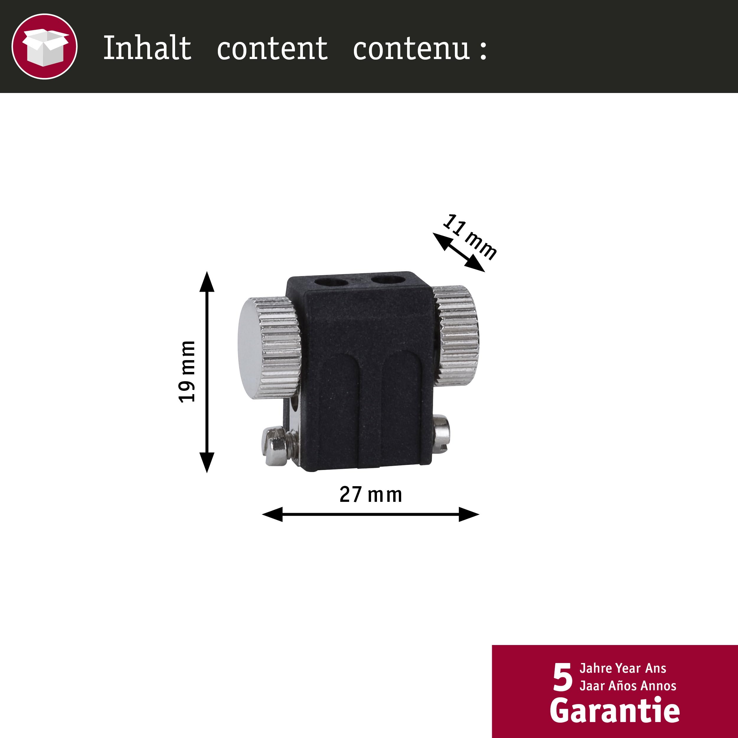 Paulmann 97841 Sistema de cable Enchufe Portalámparas, 35W, G4, Negro, 12V