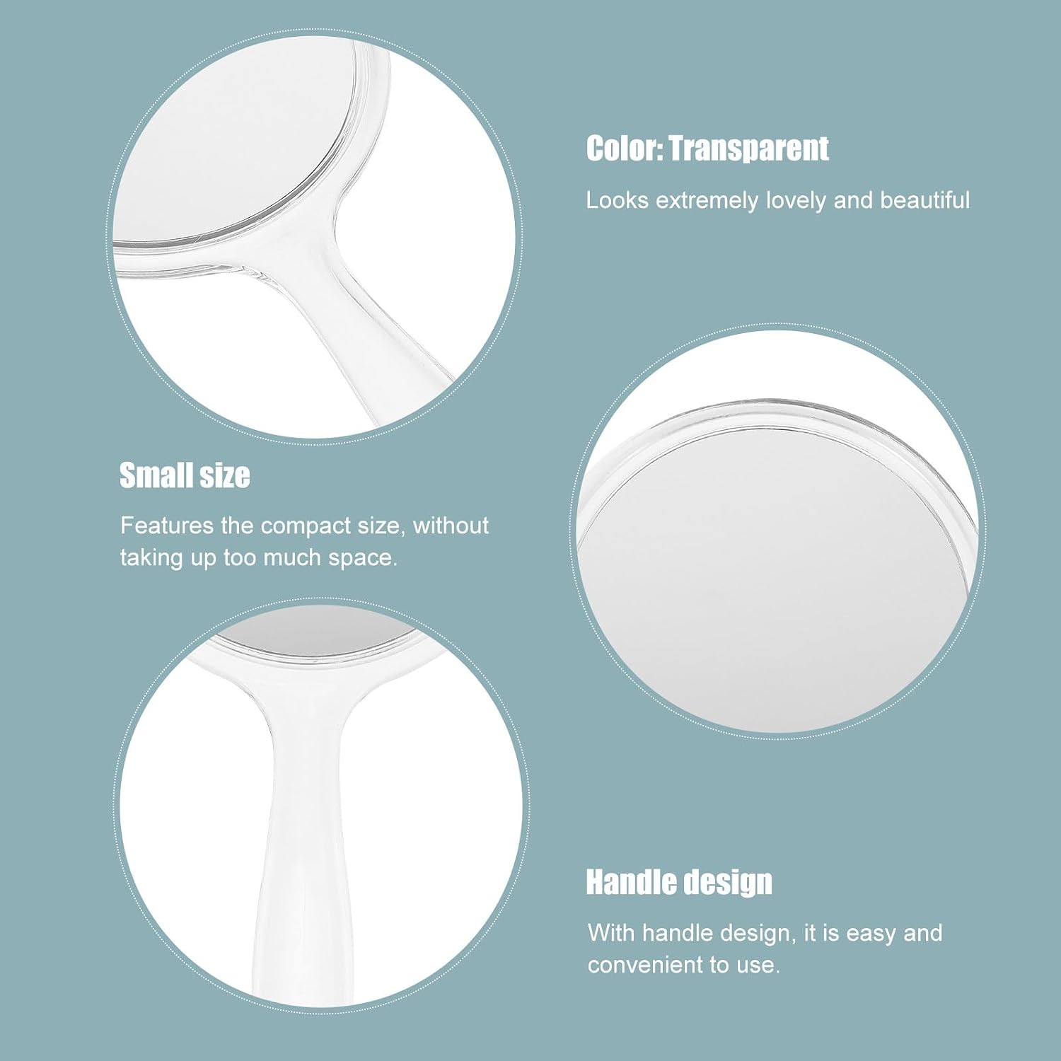 BETOOKY 2pcs Double-Sided Handheld Cosmetic Mirror, Round Makeup Mirror Lightweight for Travel and Personal Beauty Care