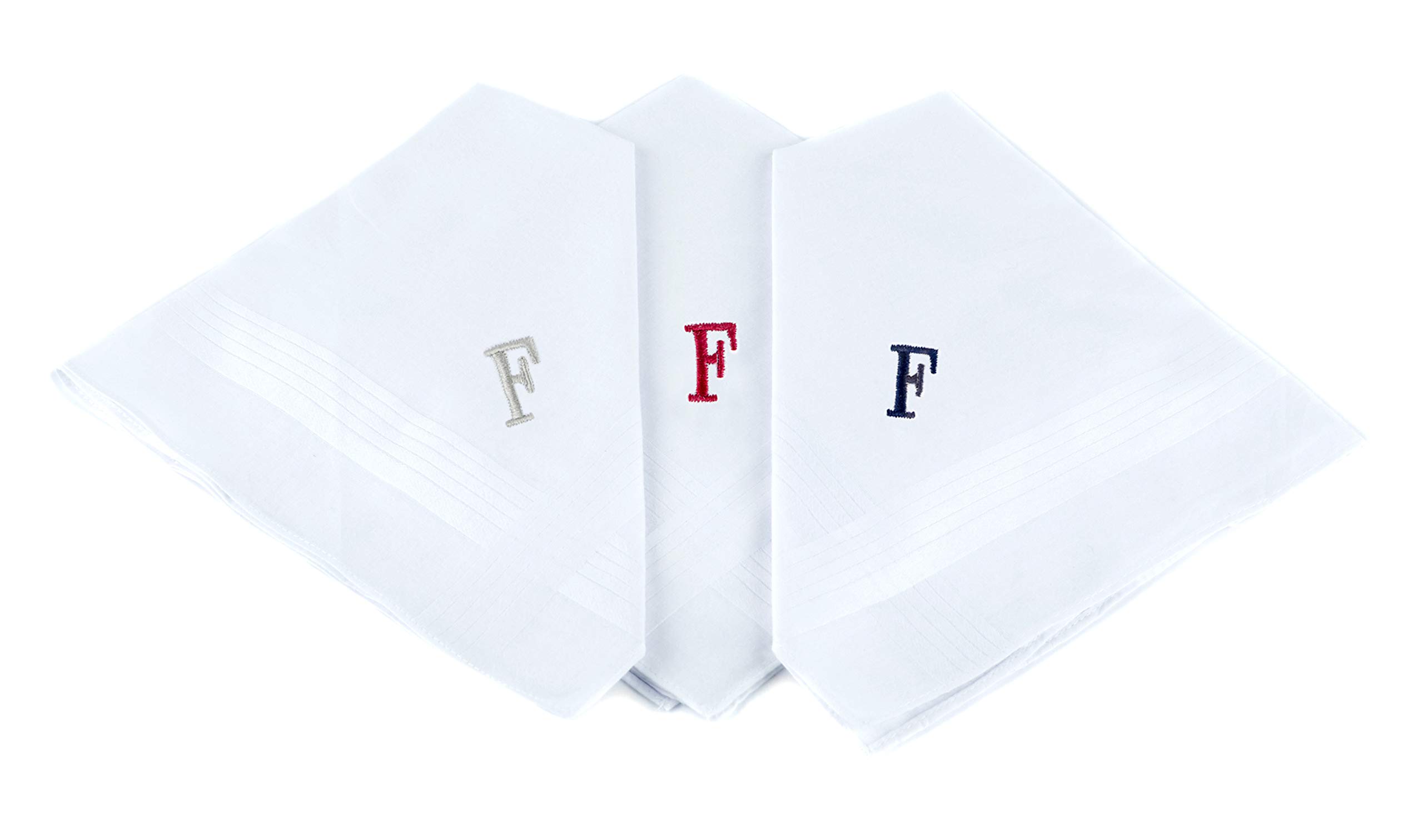 - Initial Handkerchief for Men, Monogrammed Boxed 3 Piece Set,100% Cotton
