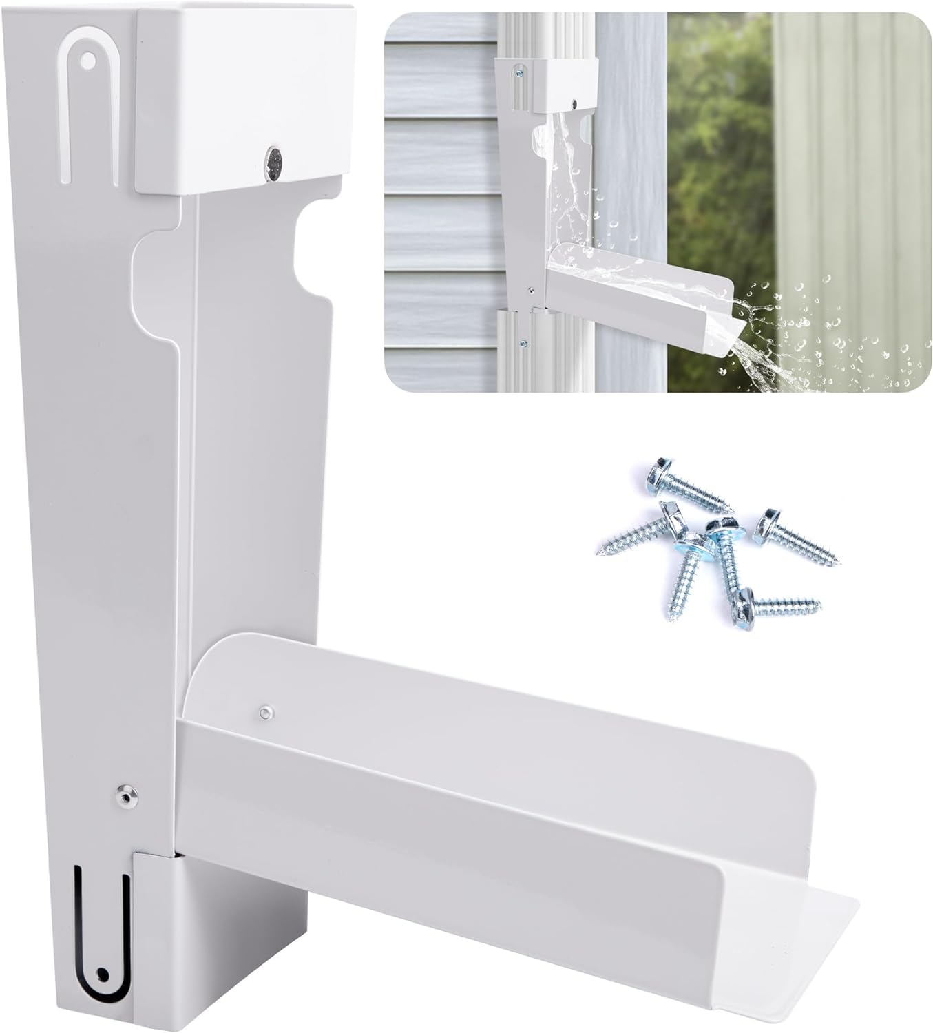 Azonee Rainwater Collection System, Rain Barrel Diverter Catching Collection System, Rainwater Collection System with Adjustable Valve, Diverts Water into Rain Barrel, Fits 2" x 3" Standard Downspout