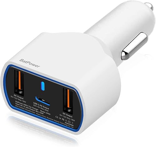 Miniatura 8 de BatPower CPD2 Cargador de coche para laptop USB-C de 120 W compatible con MacBook Pro Air USB C Laptop HP Dell Razer Surface Vehicle Charger DC