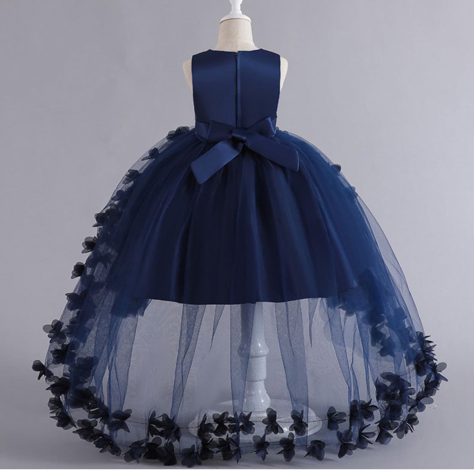 Generico Abito Principessa Ragazza Spalline Sottili Eleganti Abito Senza Maniche Leggero Maniche Corte Traspirante Elegante Vestito da Bambina Vestito Cerimonia Formale Comodo e Confortevole