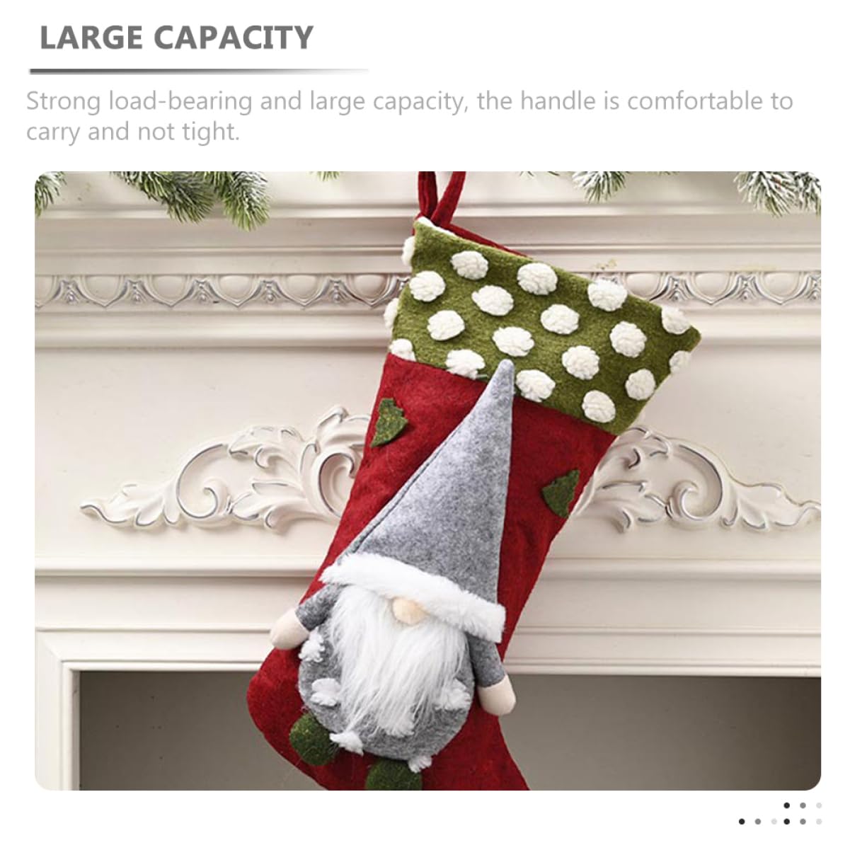 Toyvian 3pezzi Calza di Natale Grande per Appendere Calza Regalo della Befana Decorazione Natalizia di Calze per Albero di Natale Sacchetto per Calze Forma di Cartone Animato