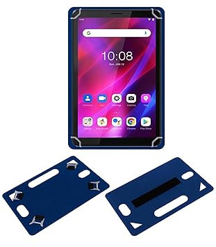 Acm Leather Back Hand Case Compatible with Lenovo M7 Hd 3rd Gen Tablet Cover Blue