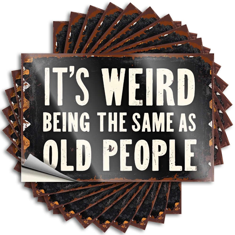 It's Weird Being The Same As Old People. Tattoos Emo Self Adhesive | Books Water Vinyl Sticker Pack for Earth(6X9CM)