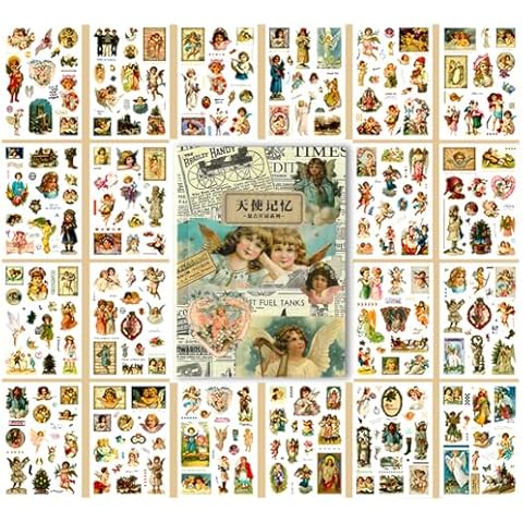 BLEDS Vintage Scrapbook Stickers for Journaling, Ephemera Sticker Book with 350 Aesthetic Stickers Scrapbooking Supplies for Junk Journal Planner Bullet Decor Cover