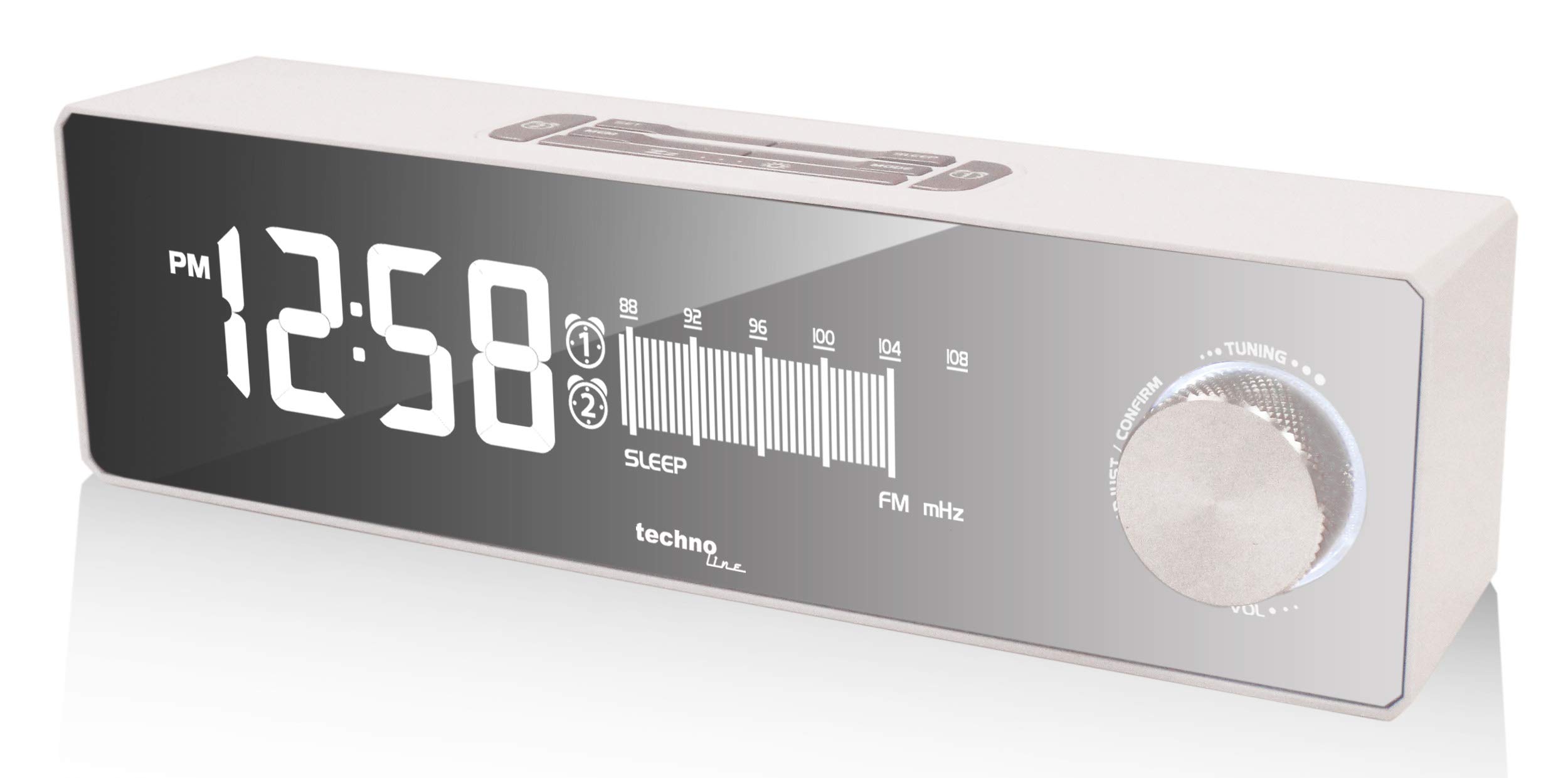 Technoline WT 483 - Radiosveglia con Porta di Ricarica USB, Effetto retrò