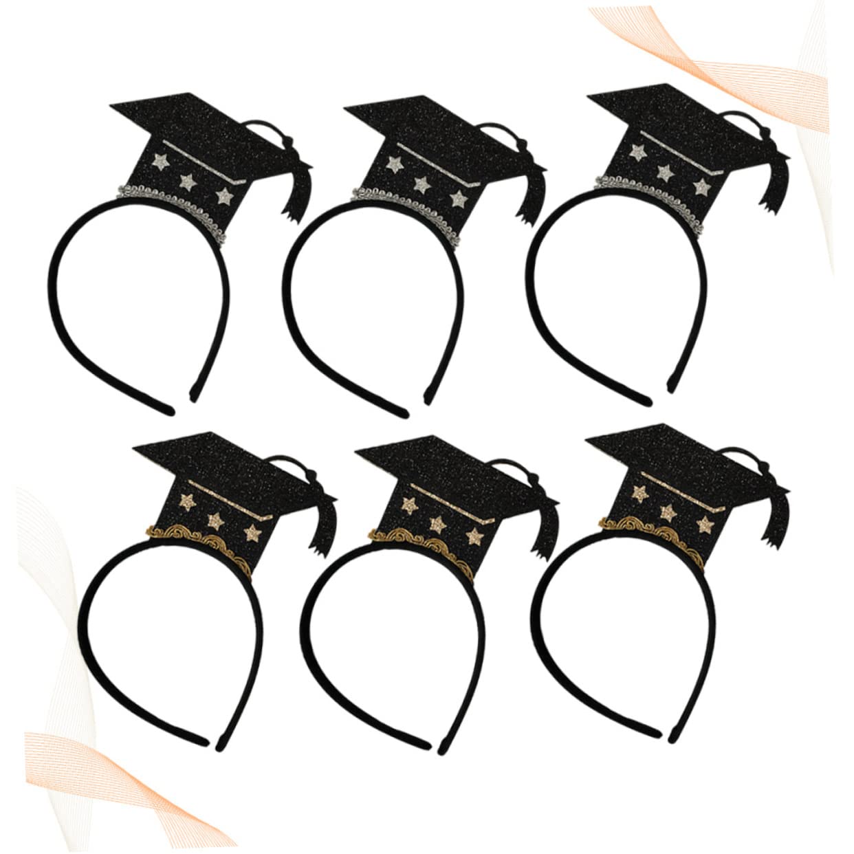 FRCOLOR 3 Set Di Fascia Per Unica Per Laurea Mini Cappello Da Dottore Accessorio Per Glitterato Per Copricapo Da Festa 6 Pezzi * 3