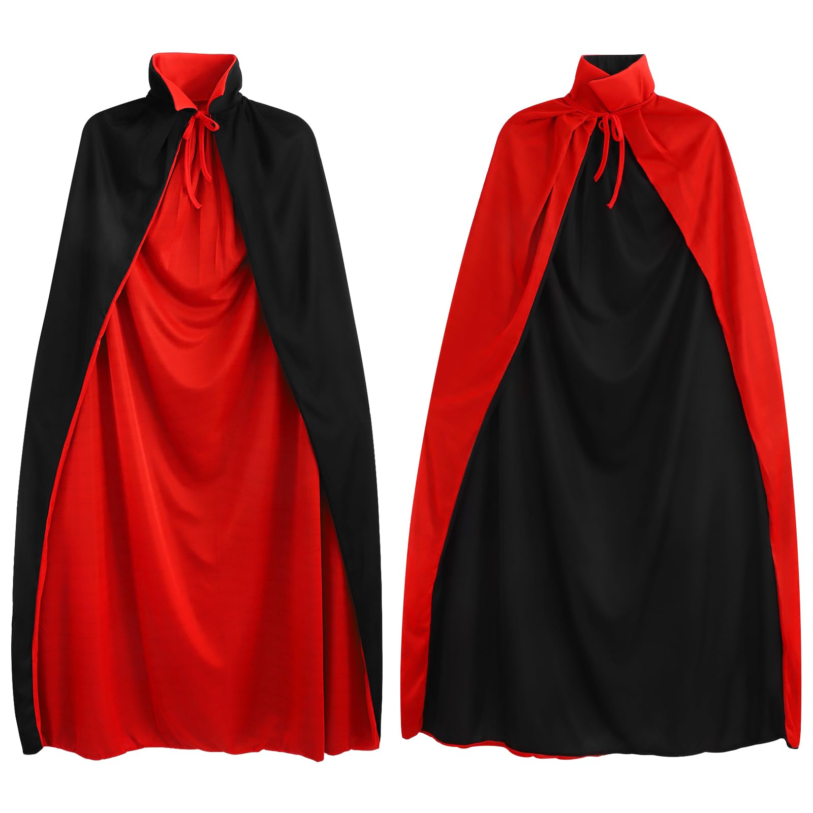 Black and Red Vampire Cape Adult, Halloween Vampire Cloak Capes 1.4Meters Halloween Costume Cosplay Cloak Prop Dual-layer Adults Masquerade Supplies Easter Christmas Fancy Dress