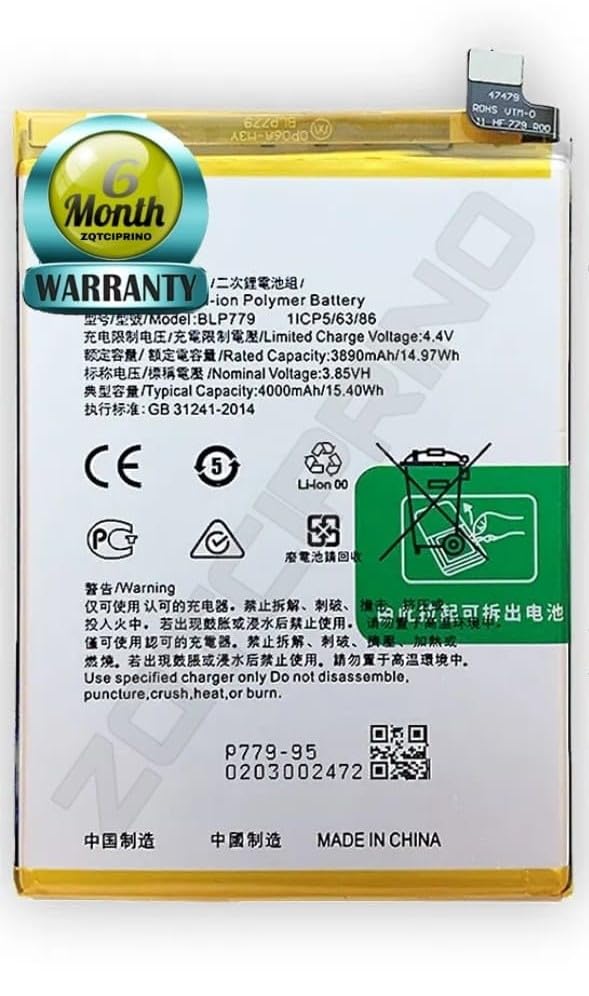 Image of Original BLP779 Battery for Oppo F17 PRO / A92S / A93 2020 F17 PRO /Reno 4 Z 5G Battery with 6 Month Warranty ***(N298)
