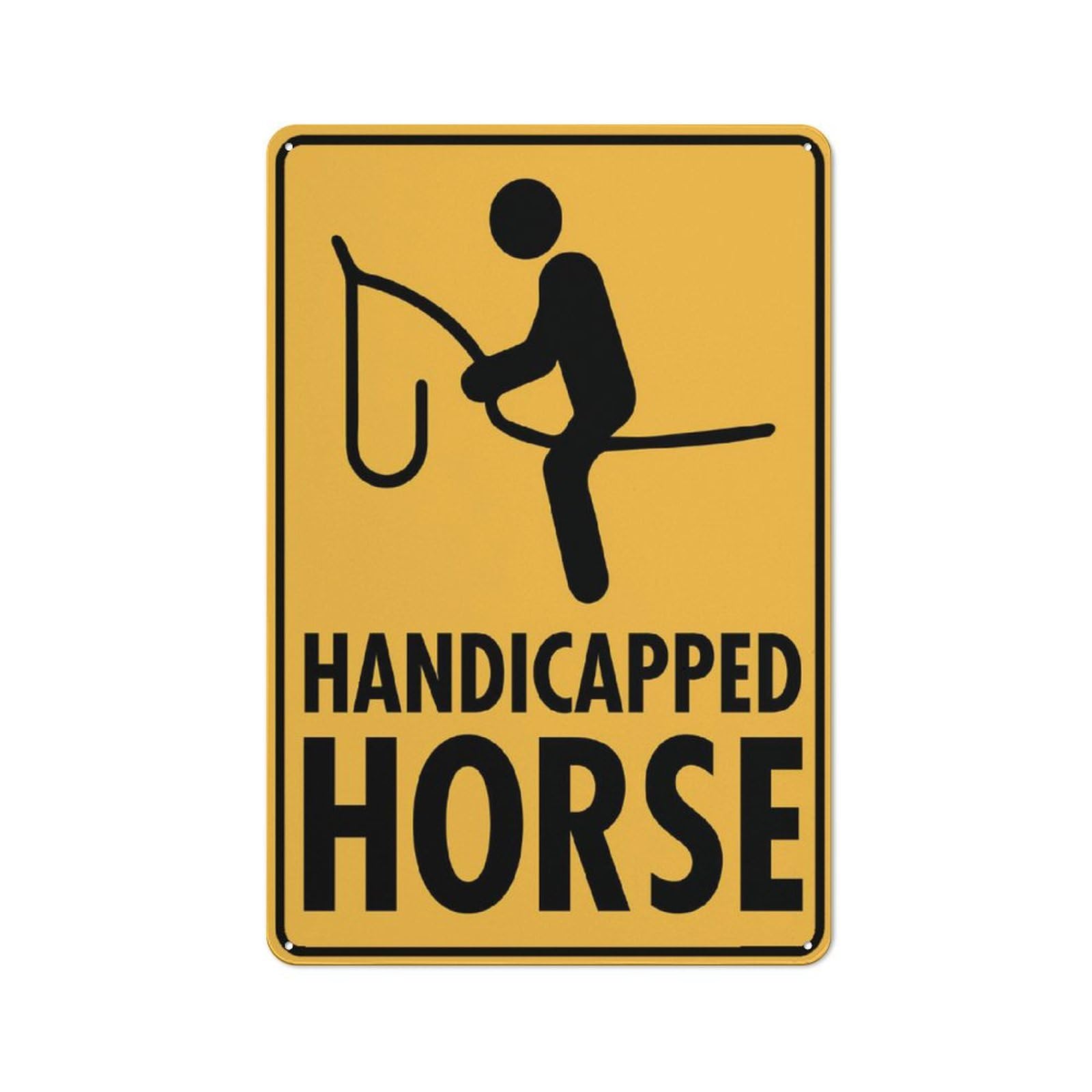 Handicapped Horse Sign 12X8 Inch Aluminum Uv Ink Printed For House And Business