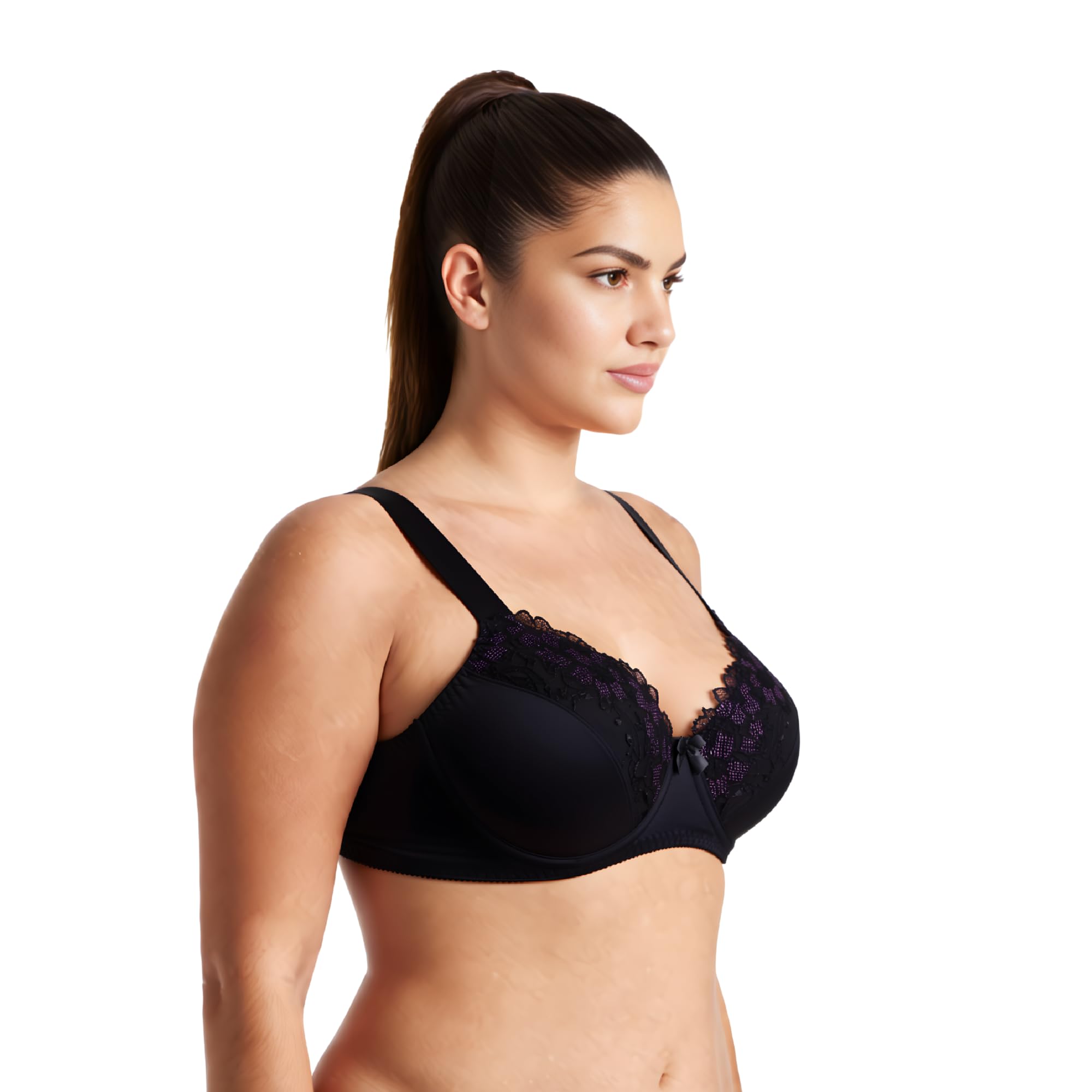 Curve Muse Grande Taille Minimiseur À Armatures Soutiens-Gorge Non doublés avec Dentelle à Broder - Paquet de 3