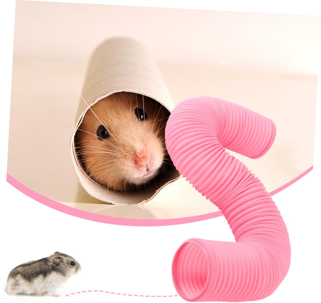 DOITOOL 2pcs Funny Pet Hamster Tunnel Toy Creative Hamster Tunnel Tube for Indoor Play Gerbils and Pets Color