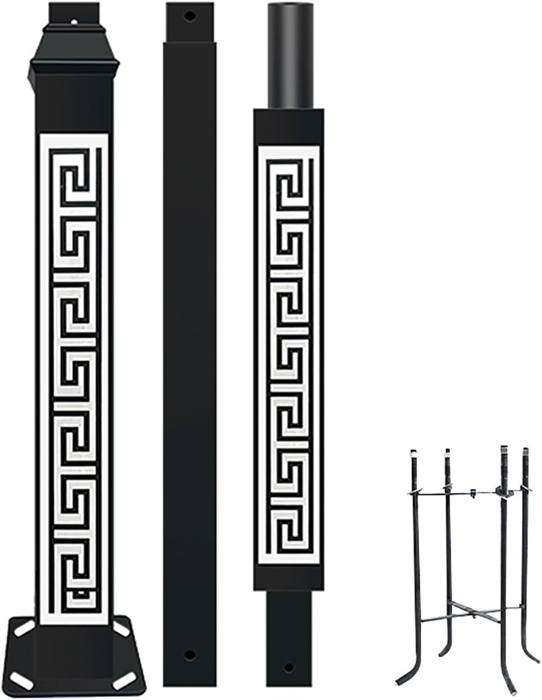 Portable Outdoor Light Pole for Solar Street Lamps, Adjustable Height with Base, Ideal for Backyard, Parking Lot, and Exterior Lighting