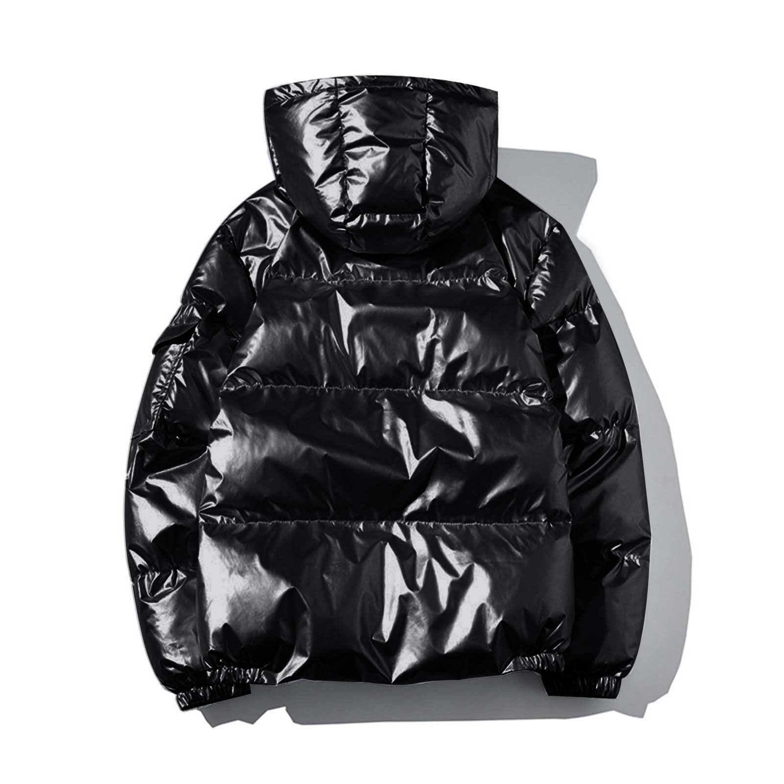 Caldo parka da uomo con superficie lucida, taglio alla moda per le giornate invernali, vestibilità comoda con molta libertà di movimento, lavorazione robusta contro il vento freddo, compagno elegante