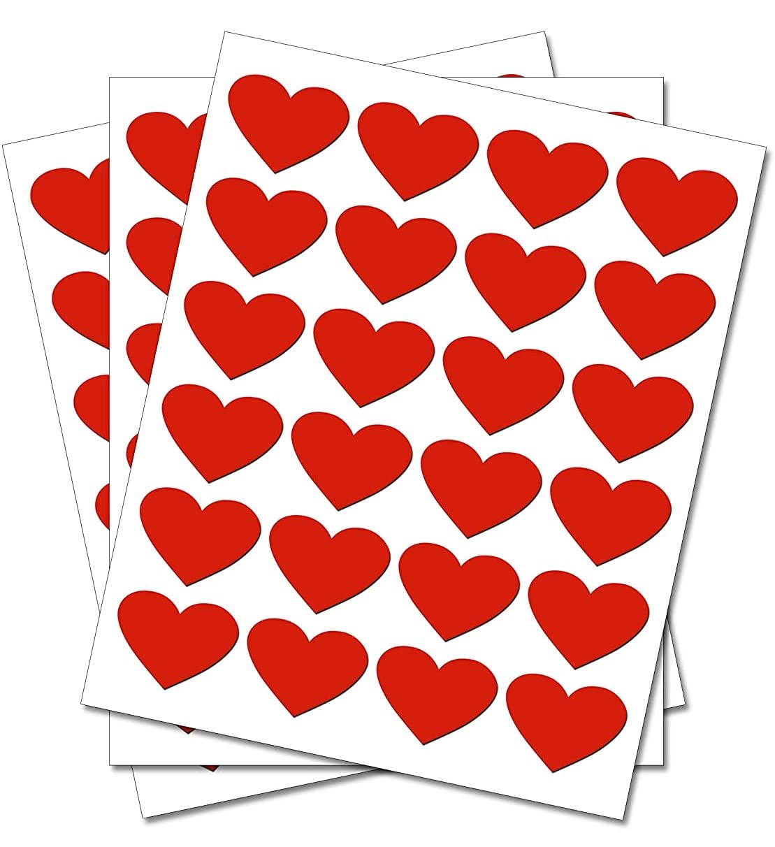 50 Red Hearts - Removable Self Adhesive Waterproof Durable Vinyl Stickers - Digitally Cut to The Sticker Shape - Size 13mm