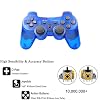 Rzzhgzq 2 Pack P-S3 Wireless Controller P3 Controller Wireless Bluetooth Gamepad with USB Charger Cable for P-S3 Console (Clear Red+Clear Green)