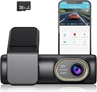 sarmert 2K 1440P Autós Fedélzeti Kamera 32GB SD Kártyával, WiFi és Applikáció, 150° Látószög, Infravörös Éjjellátó, Parkolóőr Funkcióval 1