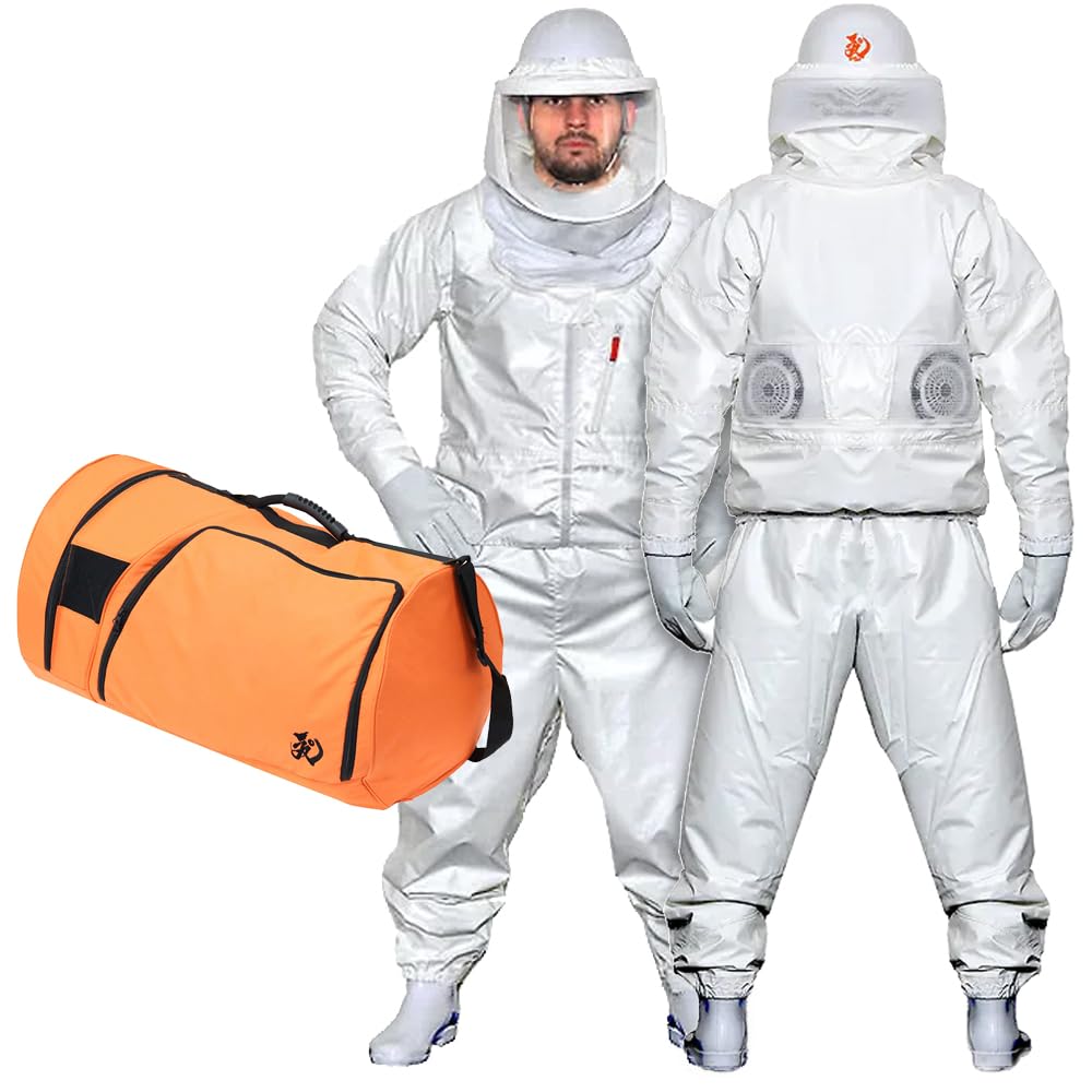 [ディックコーポレーション] 空調ファン付スズメバチ防護服ラプターPRO GALE ラプタープロゲイル（V-2200）＋蜂防護服ラプター専用ボストンバッグ（V-1700） のセット（手袋、長靴は別売り）