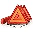 Funlove Foldable Warning Triangles Road Safety Triangle Kit, 3 Pack of Reflective Triangle Sign with Storage Case, DOT Approv