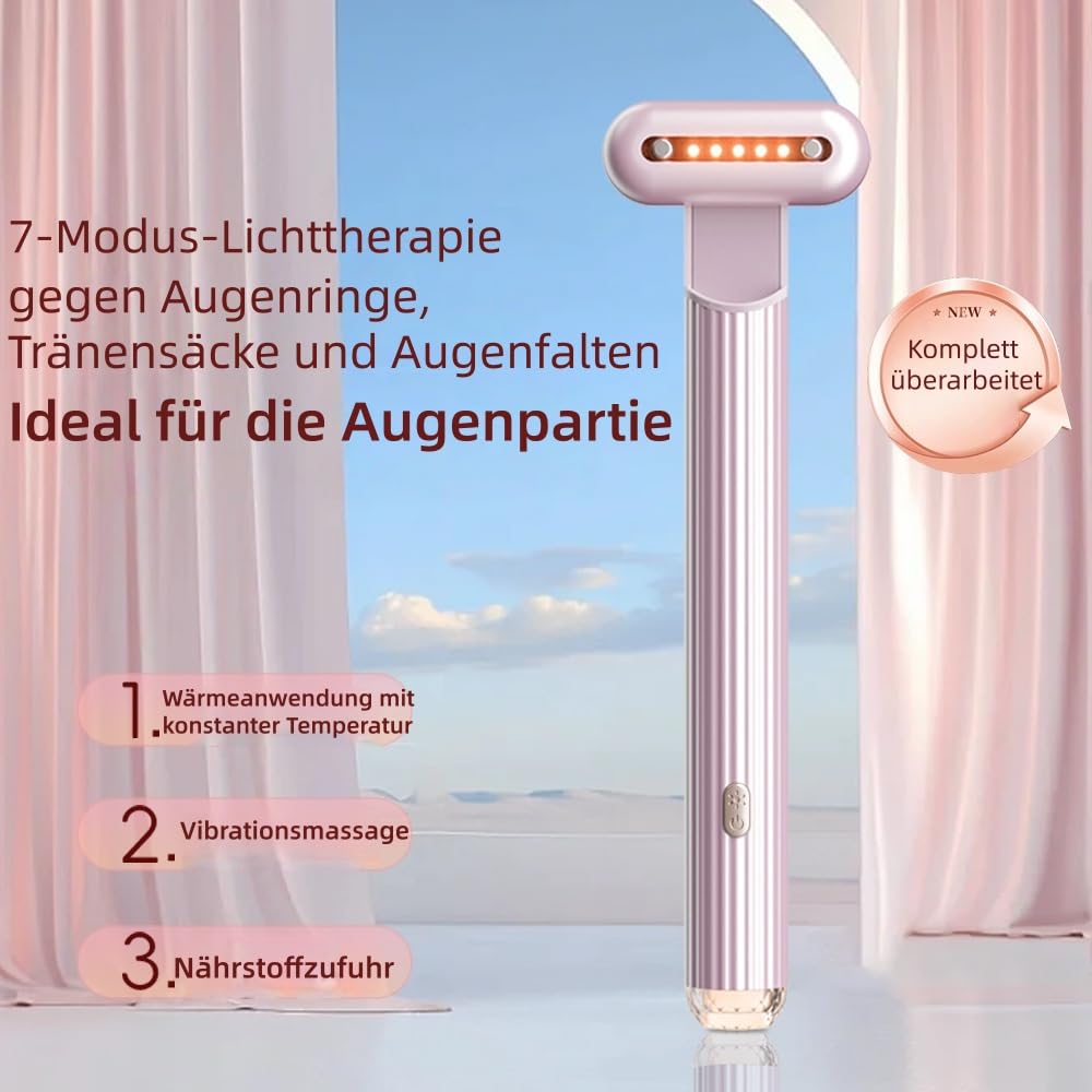 nuvaskin Therapiestab für Gesicht und Hals, Schönheitsgerät mit Massage, Anti - Aging & Hautstraffung, Kabellos & Ergonomisch