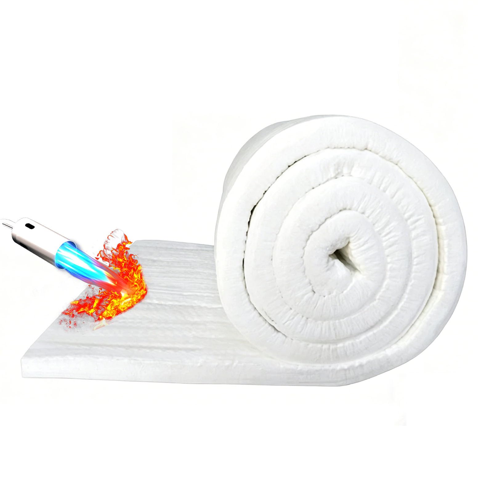 Ceramic Fiber Insulation Blanket, High Temperature Heat Resistant Fireproof Thermal Insulation Blanket, for Dishwashers Kilns Forges Boilers(Size:10 x 61 x 1000mm)