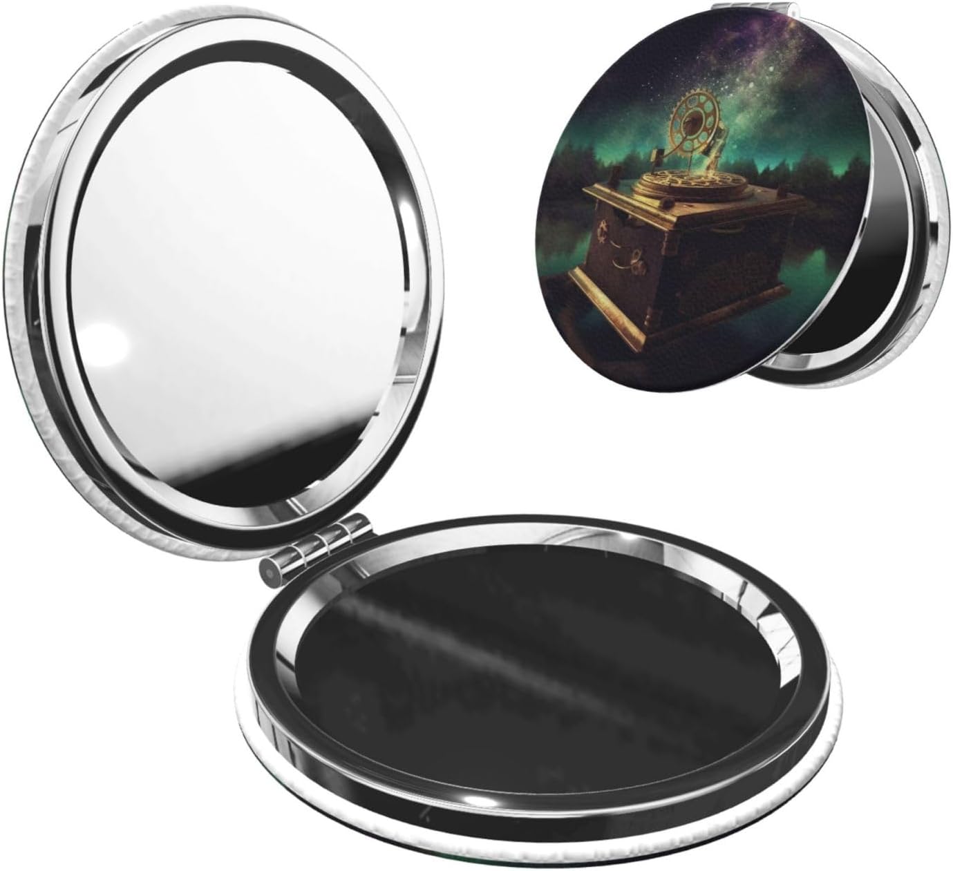 Compact Mirror Dream Music Box Pocket Travel Makeup Mirrors Double Sided 1x/2x Magnifying Foldable Mini Cosmetic Mirrors Portable Handheld Beauty Mirror for Women Girls Gift