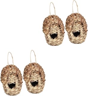 GANAZONO 2pcs Straw Hummingbird House outdoor decoration deco outdoor hand decor parrot house artificial tree hand woven bird nest lifelike bird house natural bird house crafted bird house