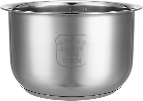 Rice Cooker Inner Pot Non-stick Rice Cooker Inner Pot Replacement for Electric Cake Preparation Soups Stews Porridges Grains Cereals Stainless Steel