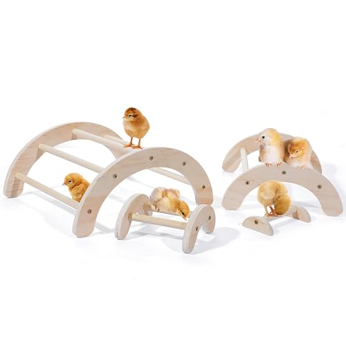 4 Pcs Chicken Perch Stackable Wood, Chicken Roosting Bar Chick