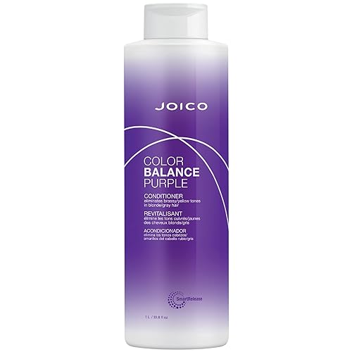 Joico Color Balance Purple Conditioner  For Cool Blonde or Gray Hair  Eliminate Brassy Yellow Tones  Boost Color Vibrancy & Shine  UV Protection 