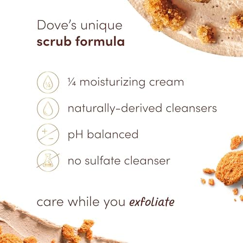 Dove Brown Sugar and Coconut Butter Body Scrub Exfoliates and Deeply Nourishes for Smooth, Radiant Skin 15 oz - 4