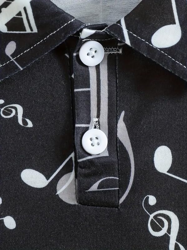 Image of Kids Easter Pattern Multi-Colored Printed Short Sleeve Button-Up Polo Shirt for Boy