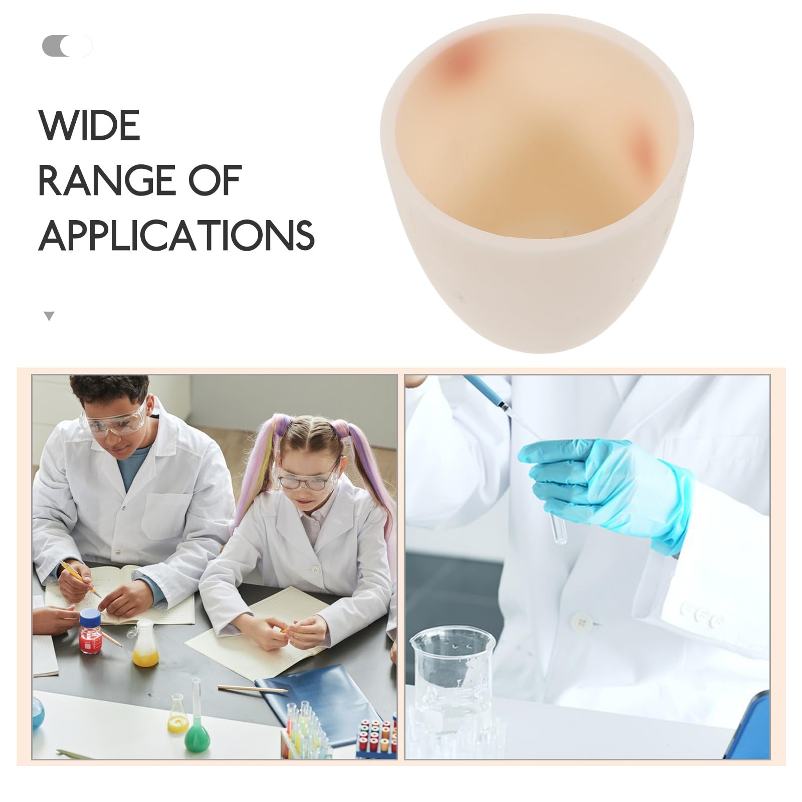 iplusmile Crogiolo in ceramica accessori da laboratorio 4,80 x 4,80 x 12,00 cm tazza da laboratorio in ceramica per analisi di laboratorio e crogiolo applicazione