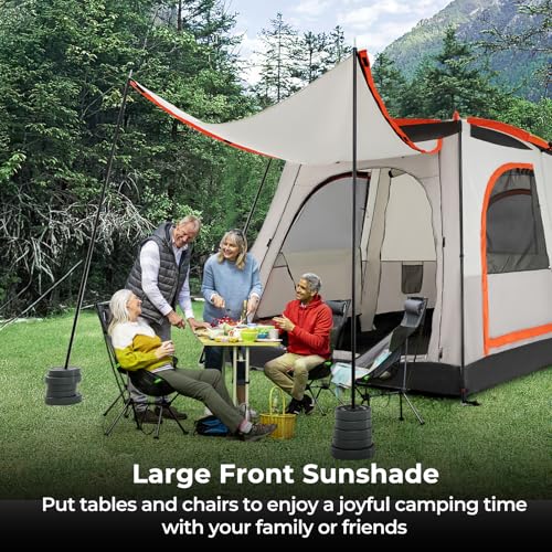 Carpa de camping para 4-6 personas con toldo impermeable miniatura 2