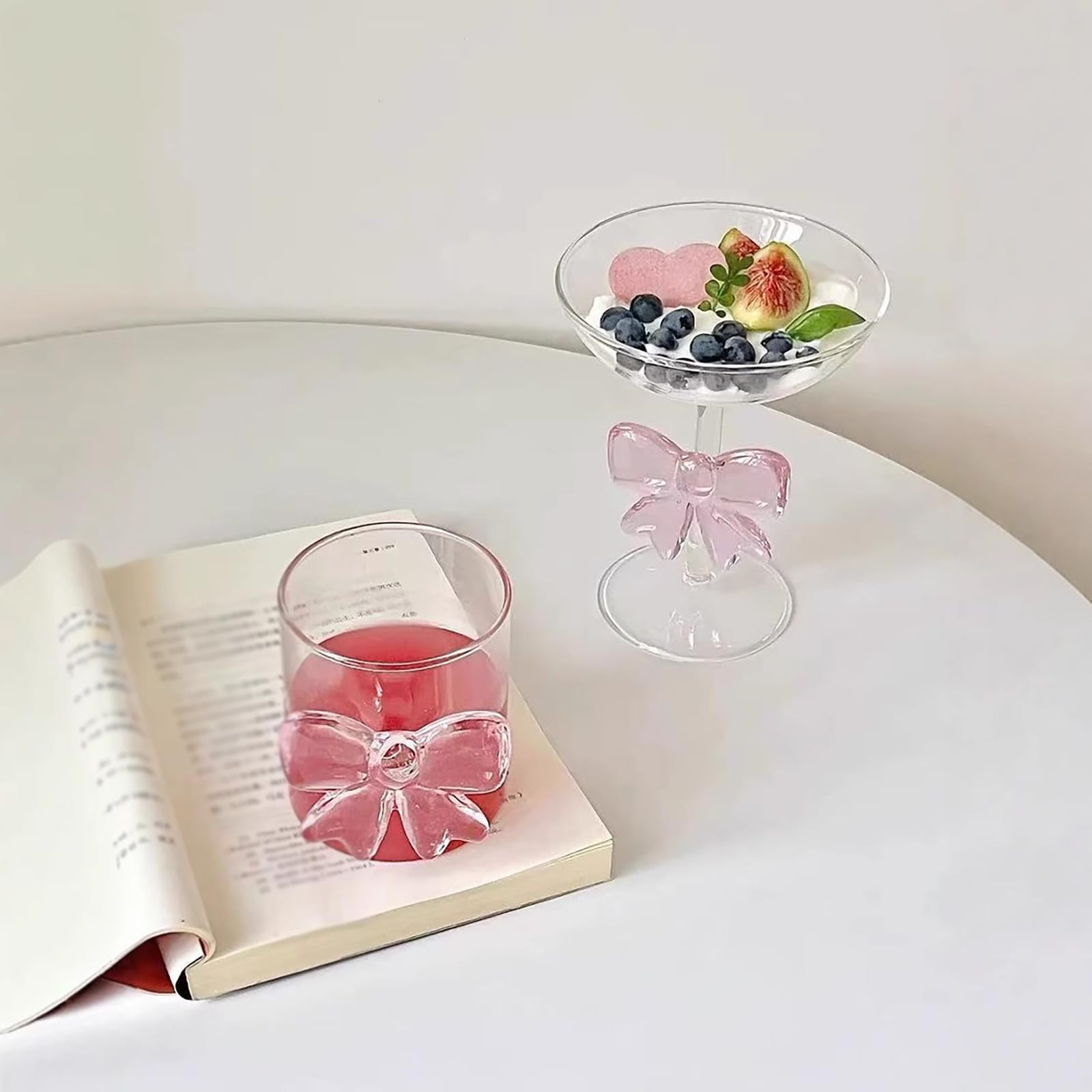 Glass Cup With Bows Marshalls 4-Pack Coquette Bow Glass Cups - 8oz Pink ...