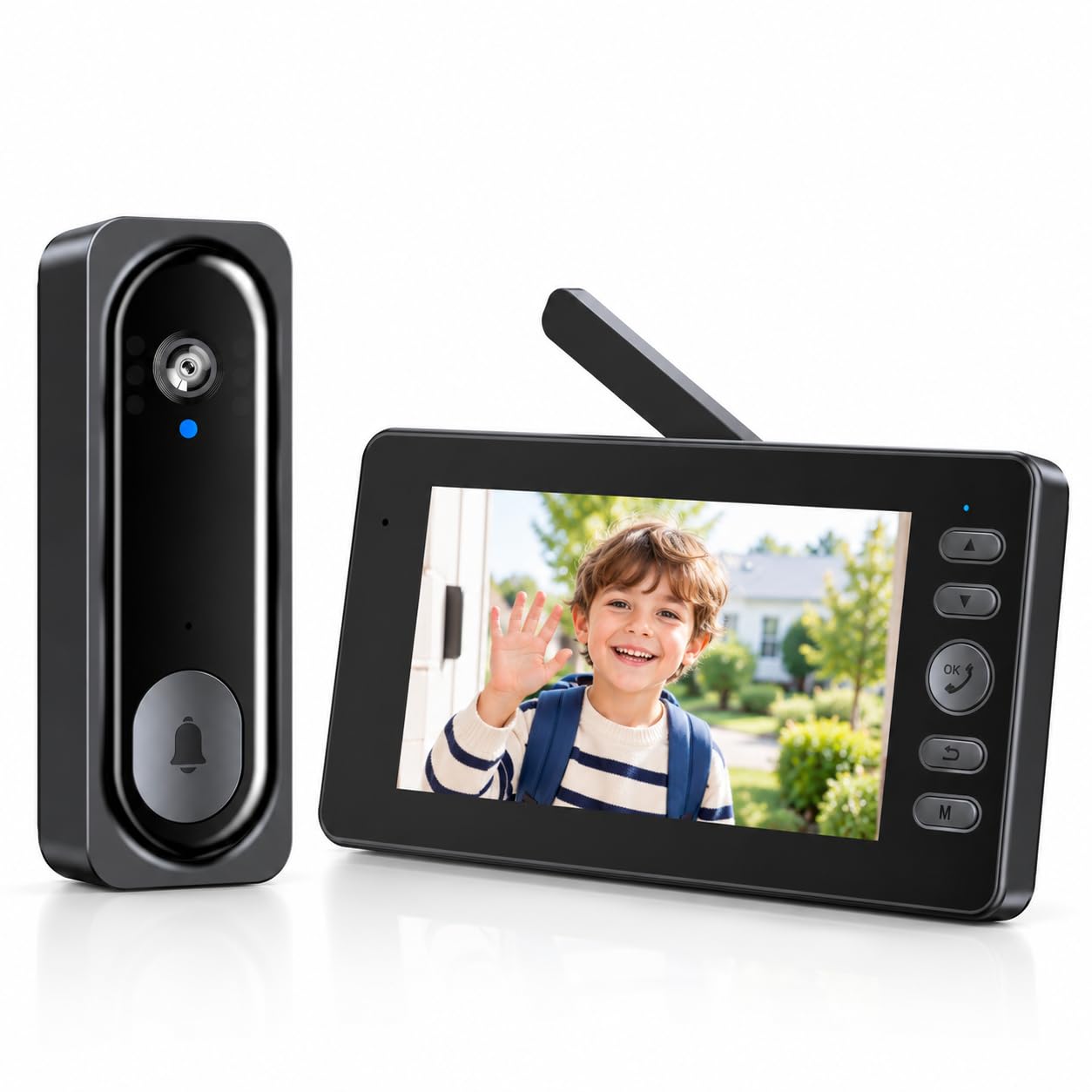 TKMARS Timbre Inalámbrico con Cámara y Pantalla de 4,5", Videoportero HD