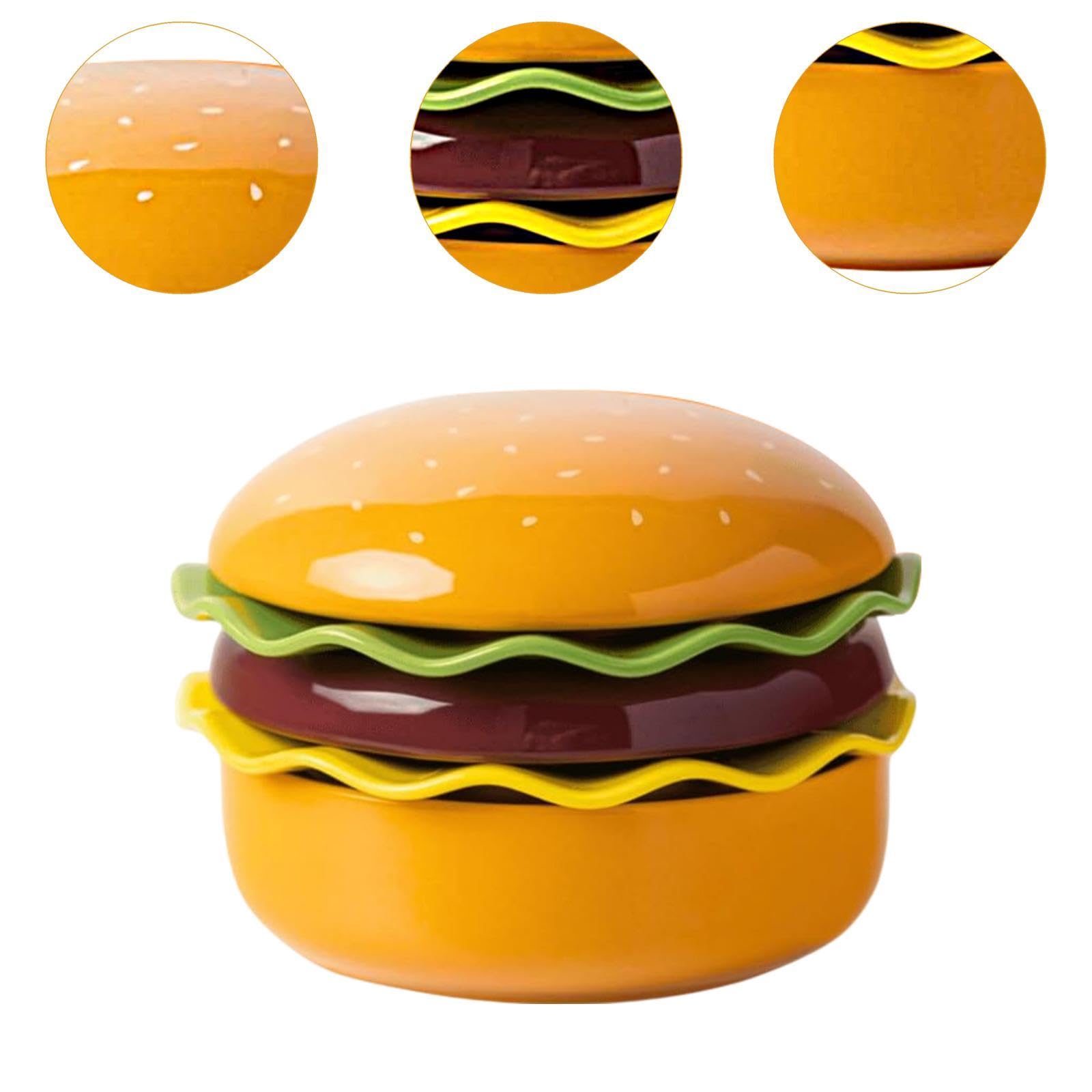 Juego de Tazón para Hamburguesa, Vajilla de Cerámica, Tazón para Sopa, Regalo, Plato para Postre, Platos con Tapa para Inauguración de Casa O